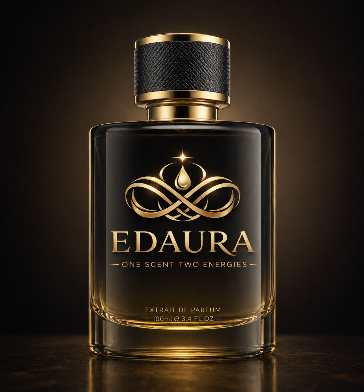 EDAURA Extrait de Parfum 100ml flacon in gold and black
